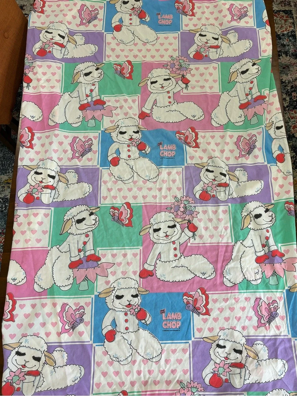 Shari Lewis 1993 Lamb Chop vintage fitted bed sheet for twin bed